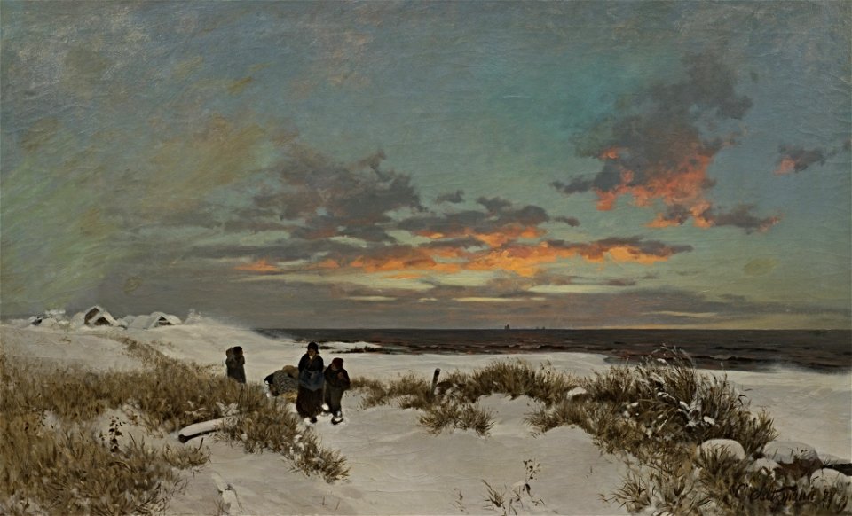 Carl Saltzmann - Winterabend am Meer (Colberg) - BG-M 12098-14 - Berlinische Galerie
