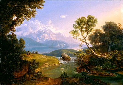 Carl Rottmann - Hirschjagd am Hintersee bei Berchtesgaden - G 10556 - Lenbachhaus