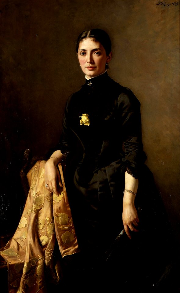Carl Rudolph Sohn Damenportrait mit Fächer 1889