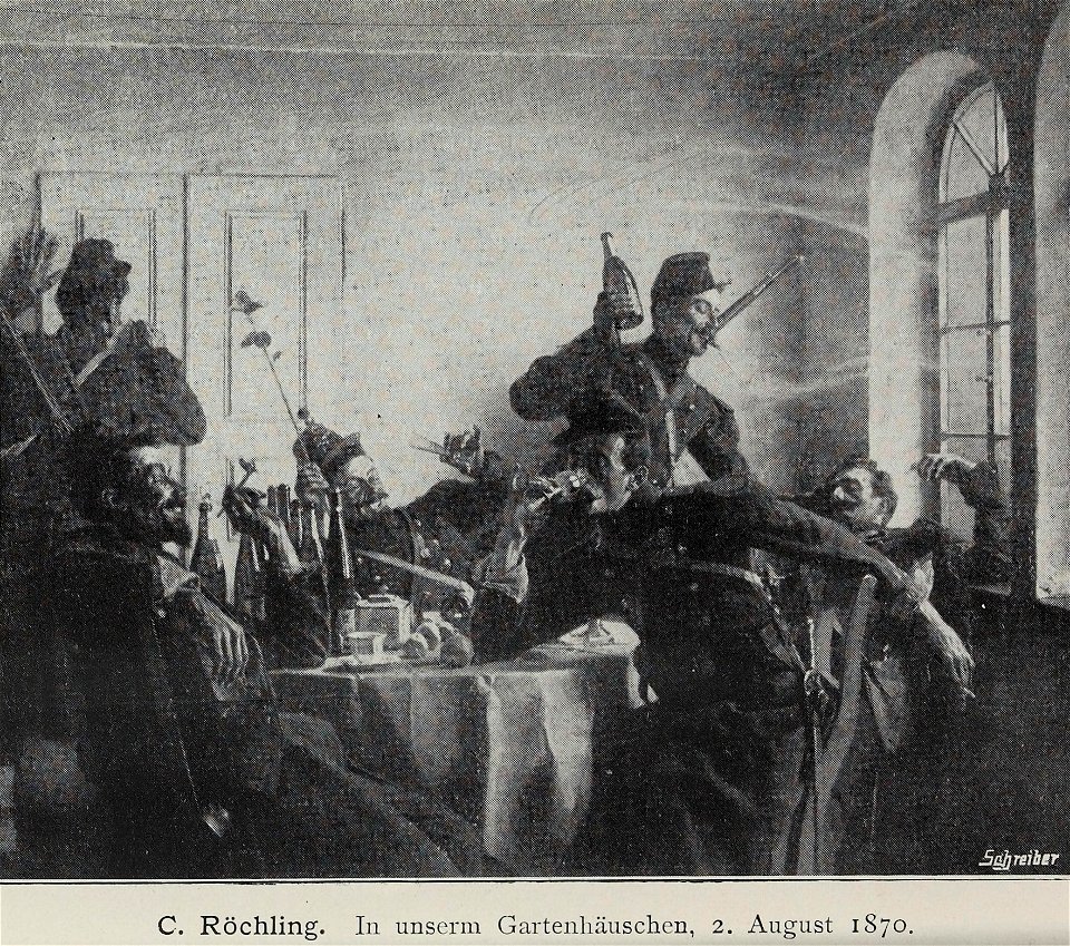 Carl Röchling - In unserm Gartenhäuschen, 2. August 1870