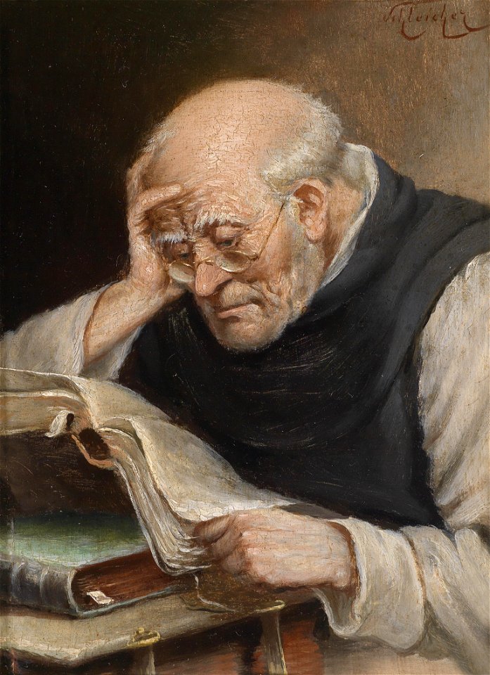 Carl Schleicher Lesender Mönch