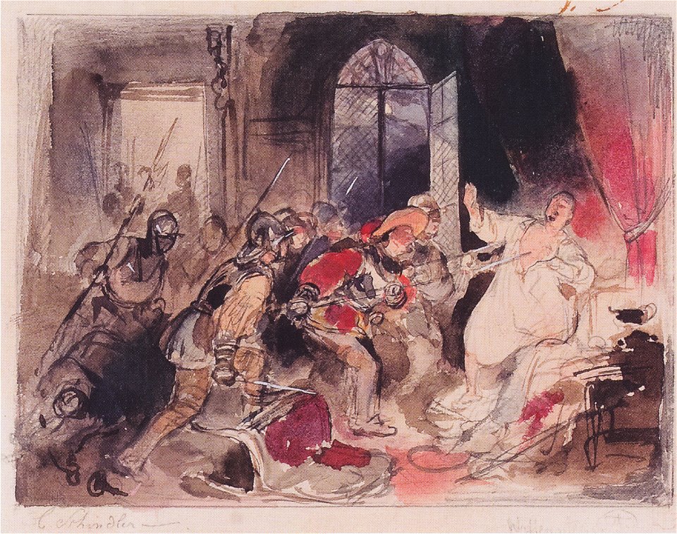 Carl Schindler - Die Ermordung Wallensteins - ca1840