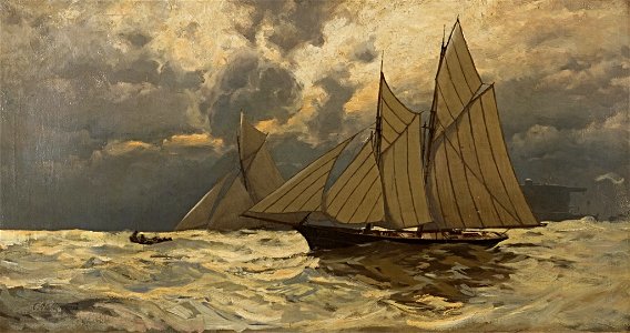Carl Saltzmann - S.M.Y. Meteor im Rennen mit einem Segelkutter - BG-M 12128-14 - Berlinische Galerie