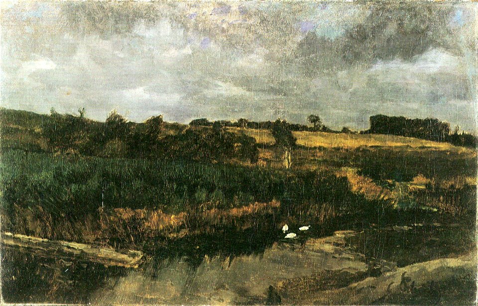 Carl Schuch - Schilfffeld mit Enten (Gewitterstimmung bei Ferch)