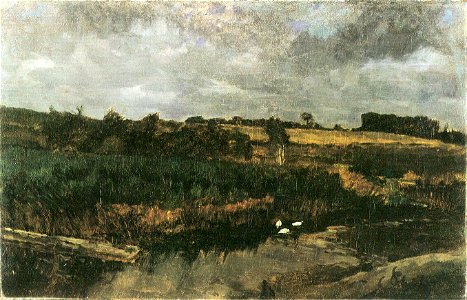 Carl Schuch - Schilfffeld mit Enten (Gewitterstimmung bei Ferch)