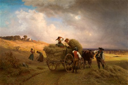 Carl Schlesinger - Heueinfahrt bei herannahendem Gewitter - 35 - Österreichische Galerie Belvedere