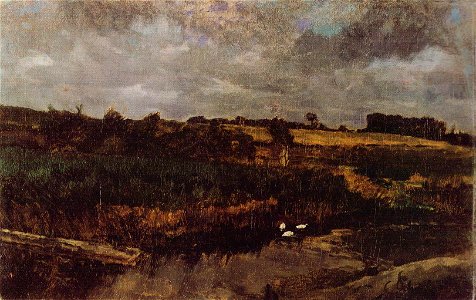 Carl Schuch - Schilffeld mit Enten