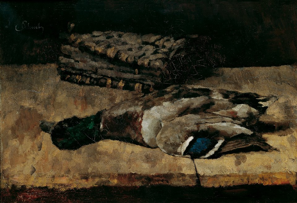 Carl Schuch - Stillleben mit Wildente und Jagdtasche I - 5525 - Österreichische Galerie Belvedere