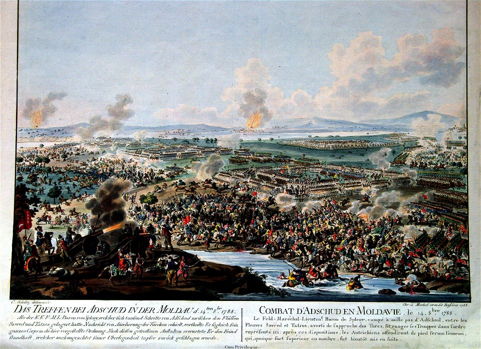 Carl Schütz - Combat d'Adschud en Moldavie le 14. 8bre. 1788
