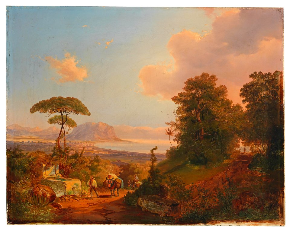 Carl Schweninger dÄ Blick in die Bucht von Palermo 1845