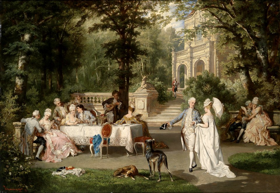 Carl Schweninger jr Galante Gesellschaft im Schlosspark