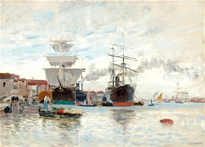 Carl Skånberg - Hamnbild från Venedig