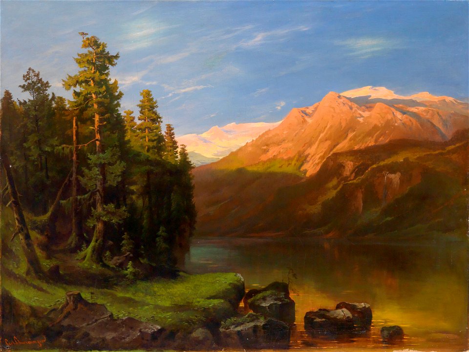 Carl Schweninger sr Landschaft im Abendrot