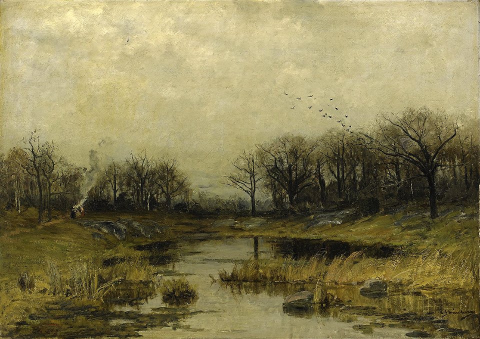 Carl Skånberg - Landskap med insjö (1876)