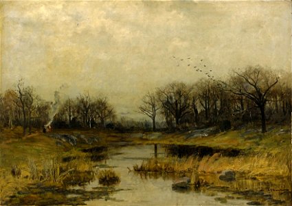 Carl Skånberg - Landskap med insjö (1876)