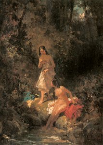 Carl Spitzweg - Badende Mädchen