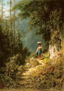Carl Spitzweg - Mädchen mit Kopflast