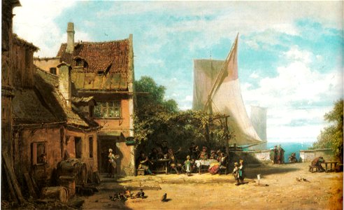 Carl Spitzweg - Wirtshaus am See