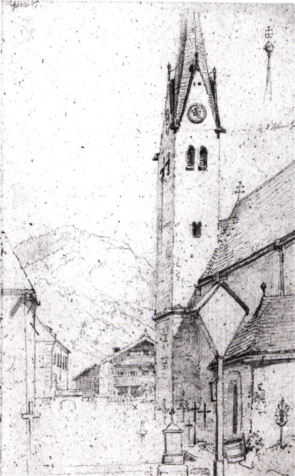 Carl Spitzweg - Kirche in Rottach-Egern am Tegernsee