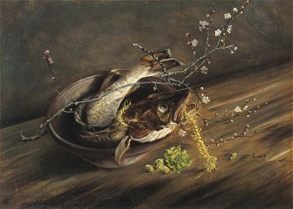 Cod and Plum Blossoms by Takahashi Yuichi (Kotohira-gu)