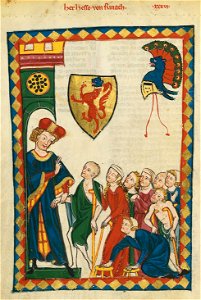 Codex Manesse 113v Hesso von Reinach. Free illustration for personal and commercial use.