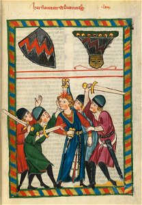 Codex Manesse 188r Reinmar von Brennenberg. Free illustration for personal and commercial use.