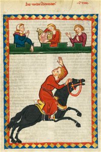 Codex Manesse Der wilde Alexander f412r. Free illustration for personal and commercial use.
