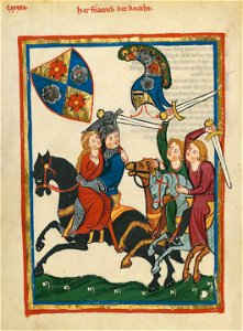 Codex Manesse 316v Friedrich der Knecht. Free illustration for personal and commercial use.