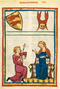 Codex Manesse 181v Engelhardt von Adelnburg. Free illustration for personal and commercial use.