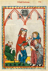 Codex Manesse 362r Rudolf der Schreiber. Free illustration for personal and commercial use.