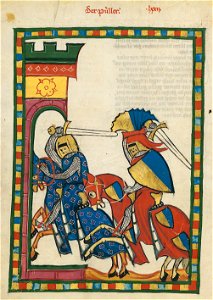 Codex Manesse 253v Der Püller. Free illustration for personal and commercial use.