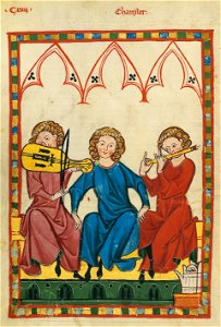 Codex Manesse 423v Der Kanzler. Free illustration for personal and commercial use.