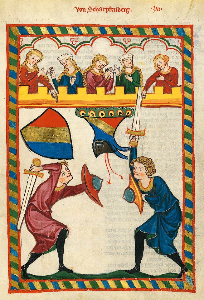 Codex Manesse 204r Von Scharpfenberg. Free illustration for personal and commercial use.