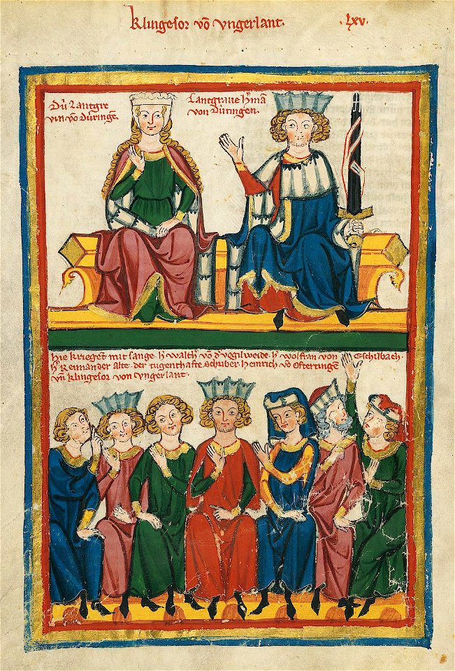 Codex Manesse Sängerkrieg auf der Wartburg