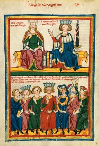 Codex Manesse Sängerkrieg auf der Wartburg