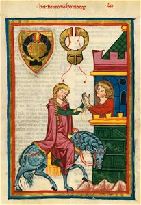 Codex Manesse 251r Bruno von Hornberg. Free illustration for personal and commercial use.