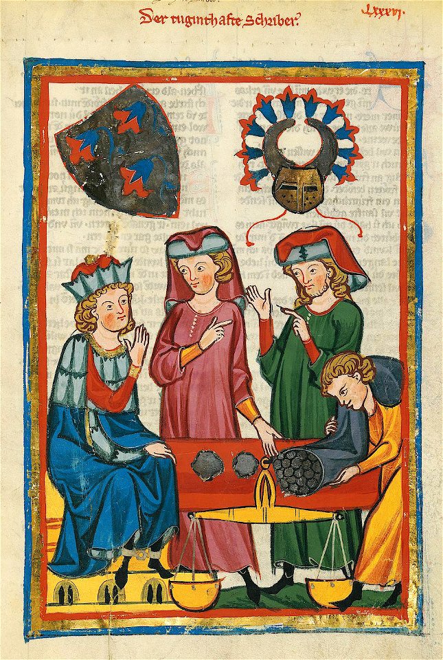 Codex Manesse 305r Der tugendhafte Schreiber