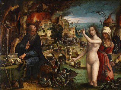 Pieter Coecke van Aelst - The temptation of St Anthony. Free illustration for personal and commercial use.