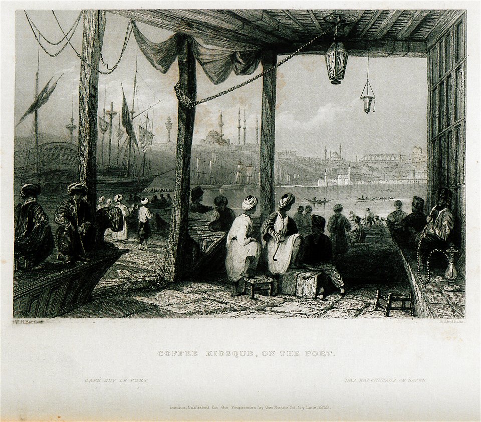 Coffee kiosque, on the port - Pardoe Julia - 1838