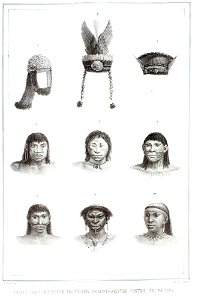 Coiffures, et suite de têtes de différentes castes sauvages (3), da Coleção Brasiliana Iconográfica