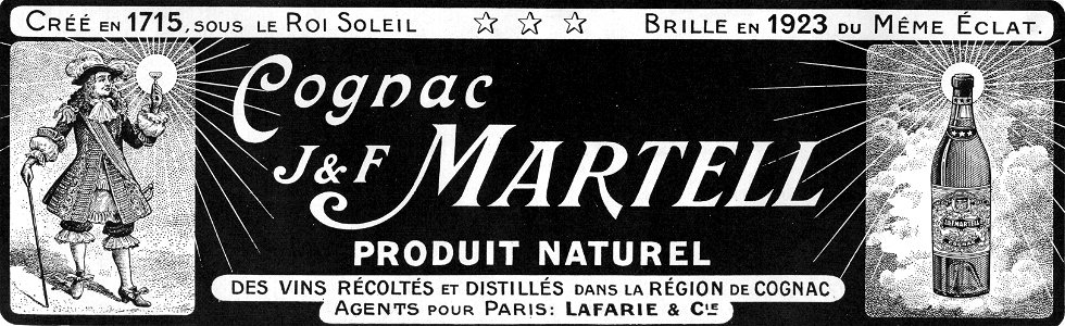 Cognac Martell-1923. Free illustration for personal and commercial use.