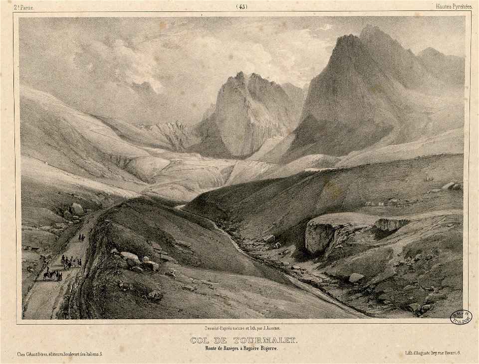 Col de Tourmalet - Route de Barèges à Bagnère Bigorre (Hautes Pyrénées) - Fonds Ancely - B315556101 A JACOTTET 2 048
