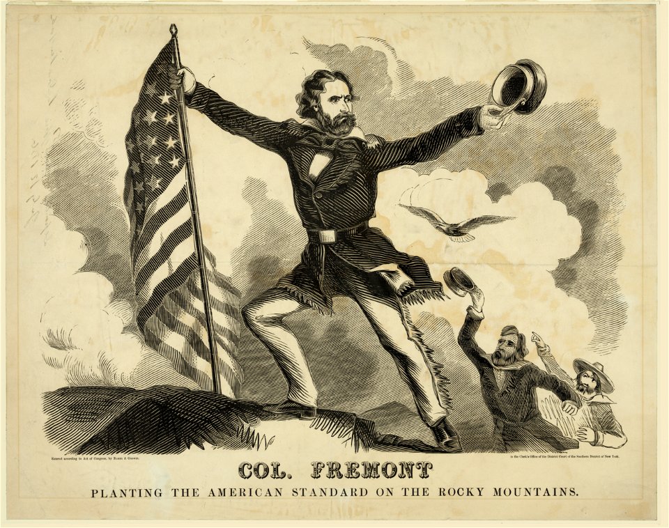 Col. Fremont planting the American standard on the Rocky Mountains LCCN2003689276
