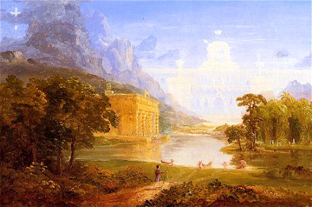 Cole Thomas The Cross and the World Study for -The Pilgrim of the World on His Journey 1846-48