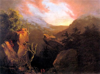 Cole Thomas Mountain Sunrise Catskill 1826. Free illustration for personal and commercial use.