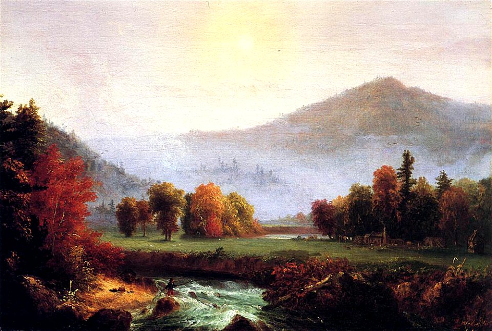 Cole Thomas Morning Mist Rising Plymouth New Hampshire (A View in the United States of American in Autunm 1830