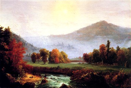 Cole Thomas Morning Mist Rising Plymouth New Hampshire (A View in the United States of American in Autunm 1830