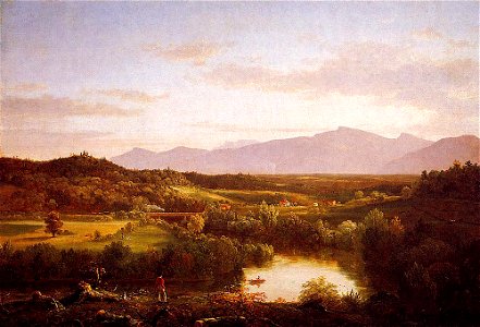 Cole Thomas River in the Catskills 1843. Free illustration for personal and commercial use.