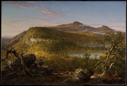 Thomas Cole - A View of the Two Lakes and Mountain House, Catskill Mountains, Morning - Google Art Project. Free illustration for personal and commercial use.
