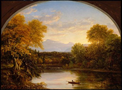 Sunset in the Catskills by Thomas Cole. Free illustration for personal and commercial use.